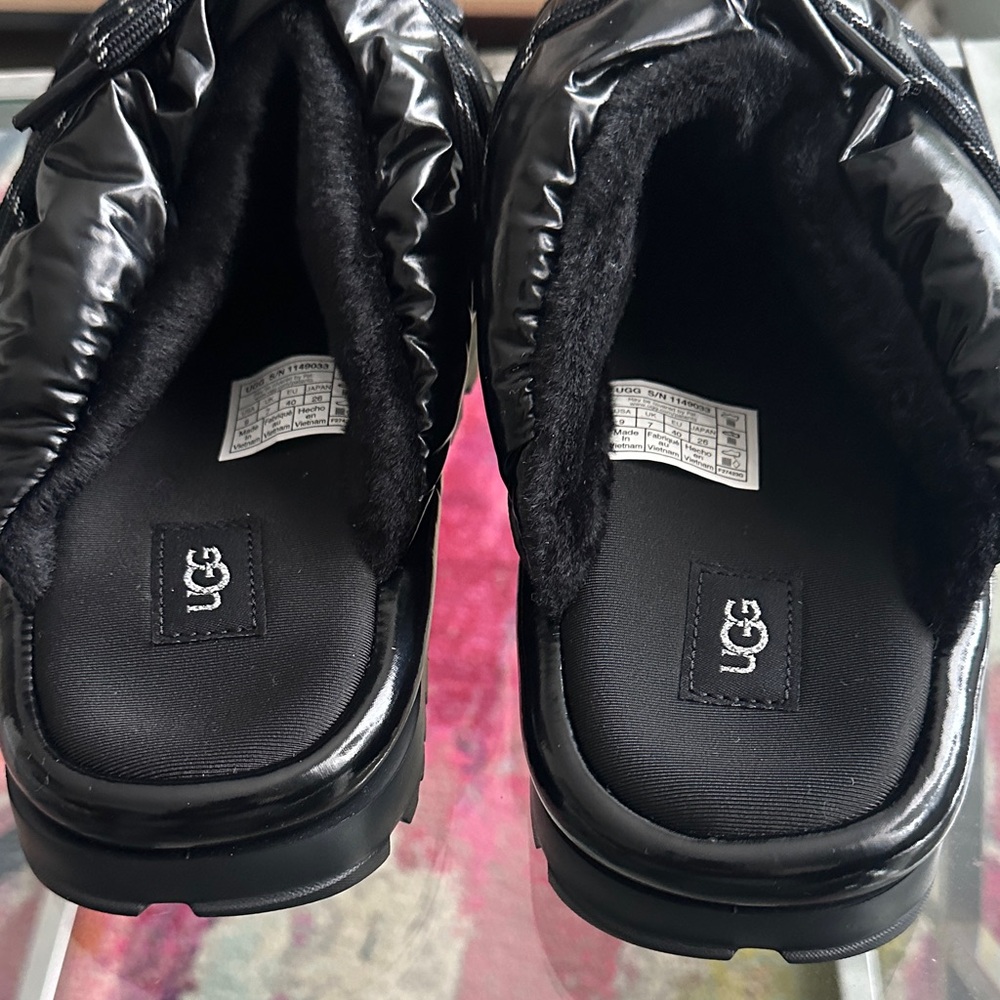 UGG Black Mules space sliders with Lace Detail - Picture 4 of 6